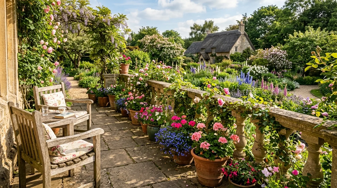 Stone Terrace With Balustrades